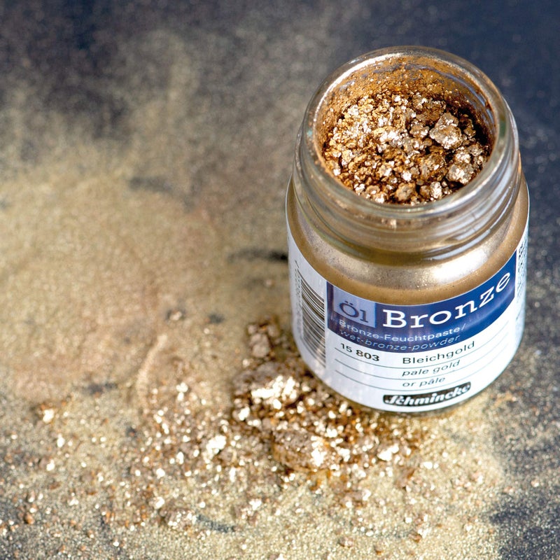 Schmincke - Oil bronze, pale gold, 50 ml, 15 803 024, for iridescent metallic effects on oil paintings, pre-primed surfaces, wood, metal, plaster - Image 2